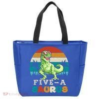 5 Year Old Dinosaur Birthday 5th T Rex Dino Five Saurus Gift Tote Bag thumb 0