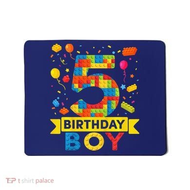 5 Year Old Building Blocks 5th Birthday Boy Mousepad