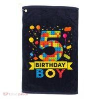 5 Year Old Building Blocks 5th Birthday Boy Golf Towel thumb 0