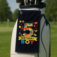 5 Year Old Building Blocks 5th Birthday Boy Golf Towel thumb 2