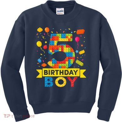 5 Year Old Building Blocks 5th Birthday Boy Kids Sweatshirt