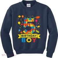 5 Year Old Building Blocks 5th Birthday Boy Kids Sweatshirt thumb 0