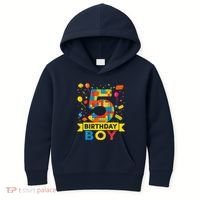 5 Year Old Building Blocks 5th Birthday Boy Kids Hoodie thumb 0