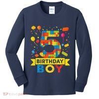 5 Year Old Building Blocks 5th Birthday Boy Kids Long Sleeve Shirt thumb 0