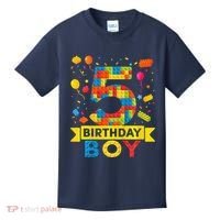 5 Year Old Building Blocks 5th Birthday Boy Kids T-Shirt thumb 0