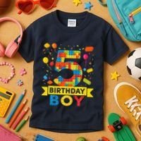 5 Year Old Building Blocks 5th Birthday Boy Kids T-Shirt thumb 3