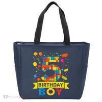 5 Year Old Building Blocks 5th Birthday Boy Tote Bag thumb 0