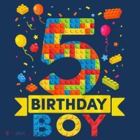 5 Year Old Building Blocks 5th Birthday Boy Tote Bag thumb 4