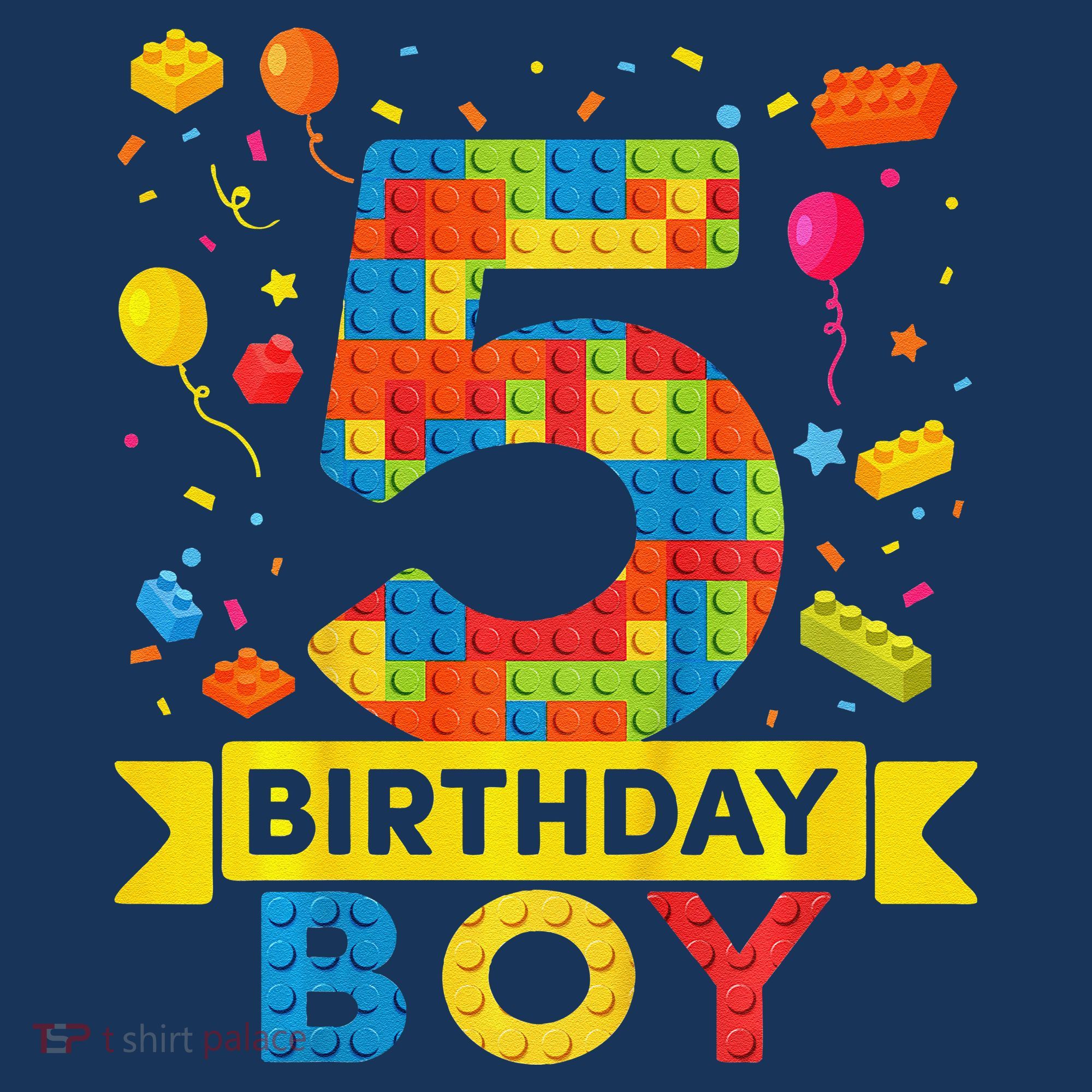 5 Year Old Building Blocks 5th Birthday Boy Tote Bag