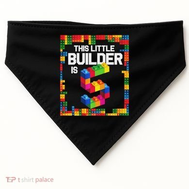 5 Year Old Building Blocks Birthday Brick 5th Gift USA-Made Doggie Bandana