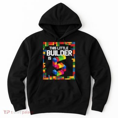 5 Year Old Building Blocks Birthday Brick 5th Gift Hoodie