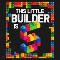 5 Year Old Building Blocks Birthday Brick 5th Gift Button thumb 1