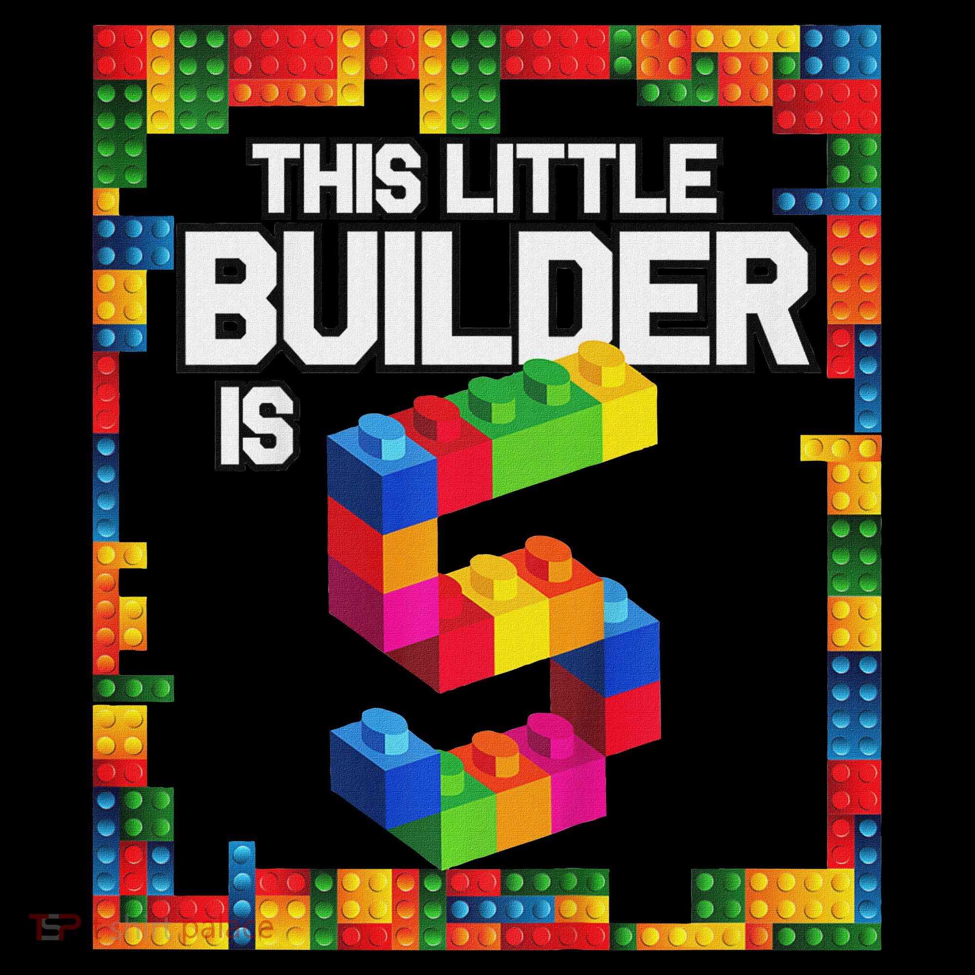 5 Year Old Building Blocks Birthday Brick 5th Gift Women's Tank Top
