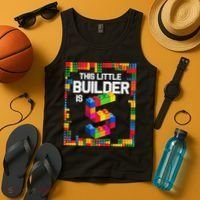 5 Year Old Building Blocks Birthday Brick 5th Gift Tank Top thumb 4