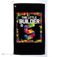 5 Year Old Building Blocks Birthday Brick 5th Gift Golf Towel thumb 0