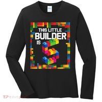 5 Year Old Building Blocks Birthday Brick 5th Gift Women's Long Sleeve Shirt thumb 0