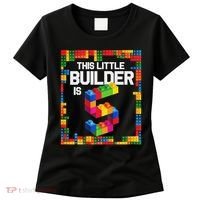 5 Year Old Building Blocks Birthday Brick 5th Gift Women's T-Shirt thumb 0