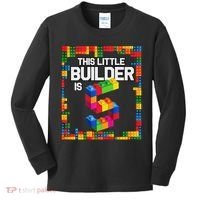 5 Year Old Building Blocks Birthday Brick 5th Gift Kids Long Sleeve Shirt thumb 0