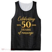 50 Years Of Marriage 1976-2026 50th Wedding Anniversary Mesh Reversible Basketball Jersey Tank thumb 0