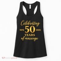 50 Years Of Marriage 1976-2026 50th Wedding Anniversary Women's Tank Top thumb 0