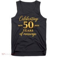 50 Years Of Marriage 1976-2026 50th Wedding Anniversary Tank Top thumb 0