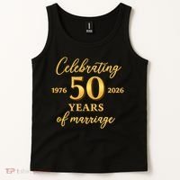 50 Years Of Marriage 1976-2026 50th Wedding Anniversary Tank Top thumb 2