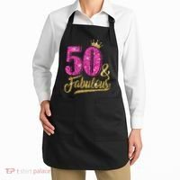 50 Years Old Gift 50 & Fabulous 50th Birthday Pink Crown Apron thumb 2