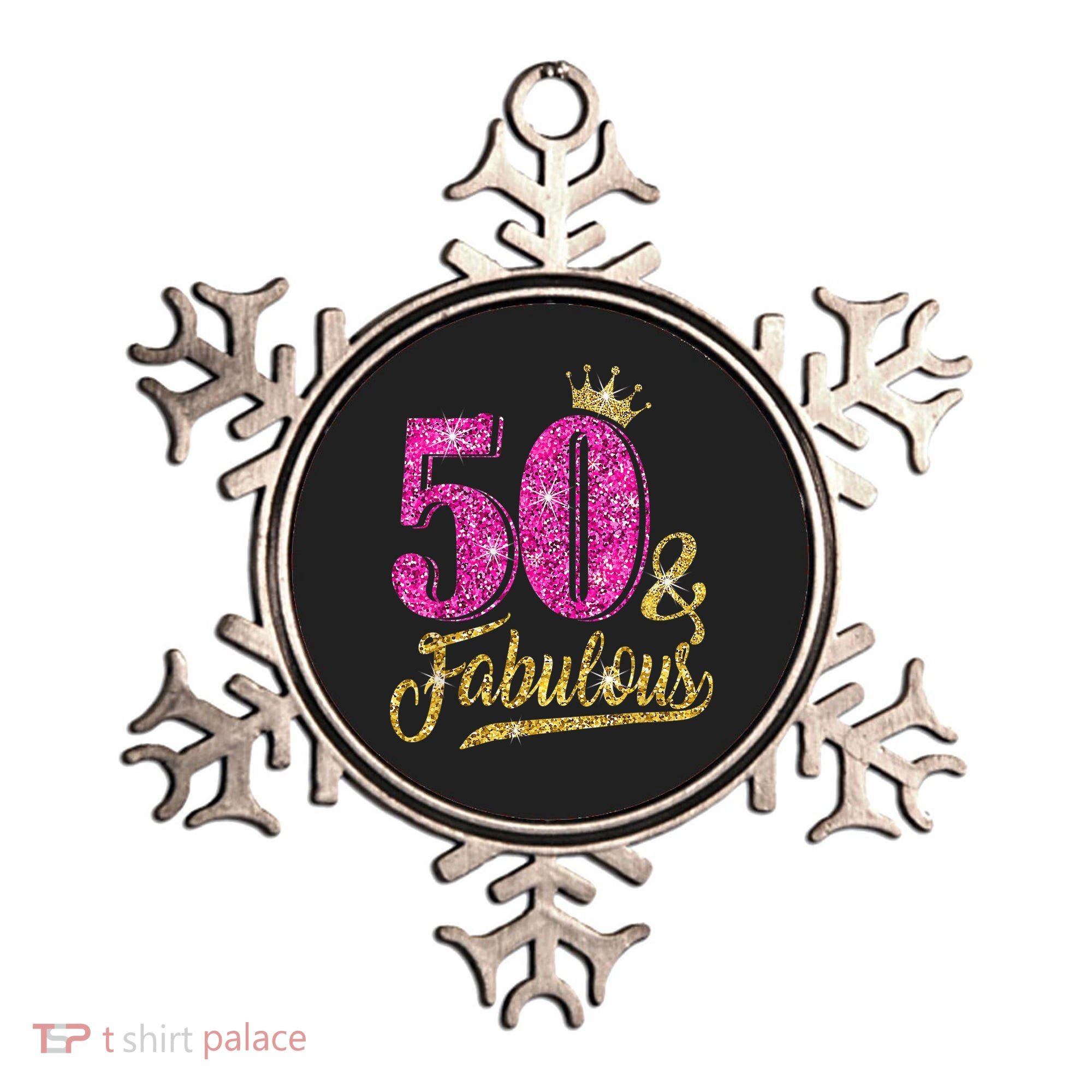 50 Years Old Gift 50 & Fabulous 50th Birthday Pink Crown Ornament