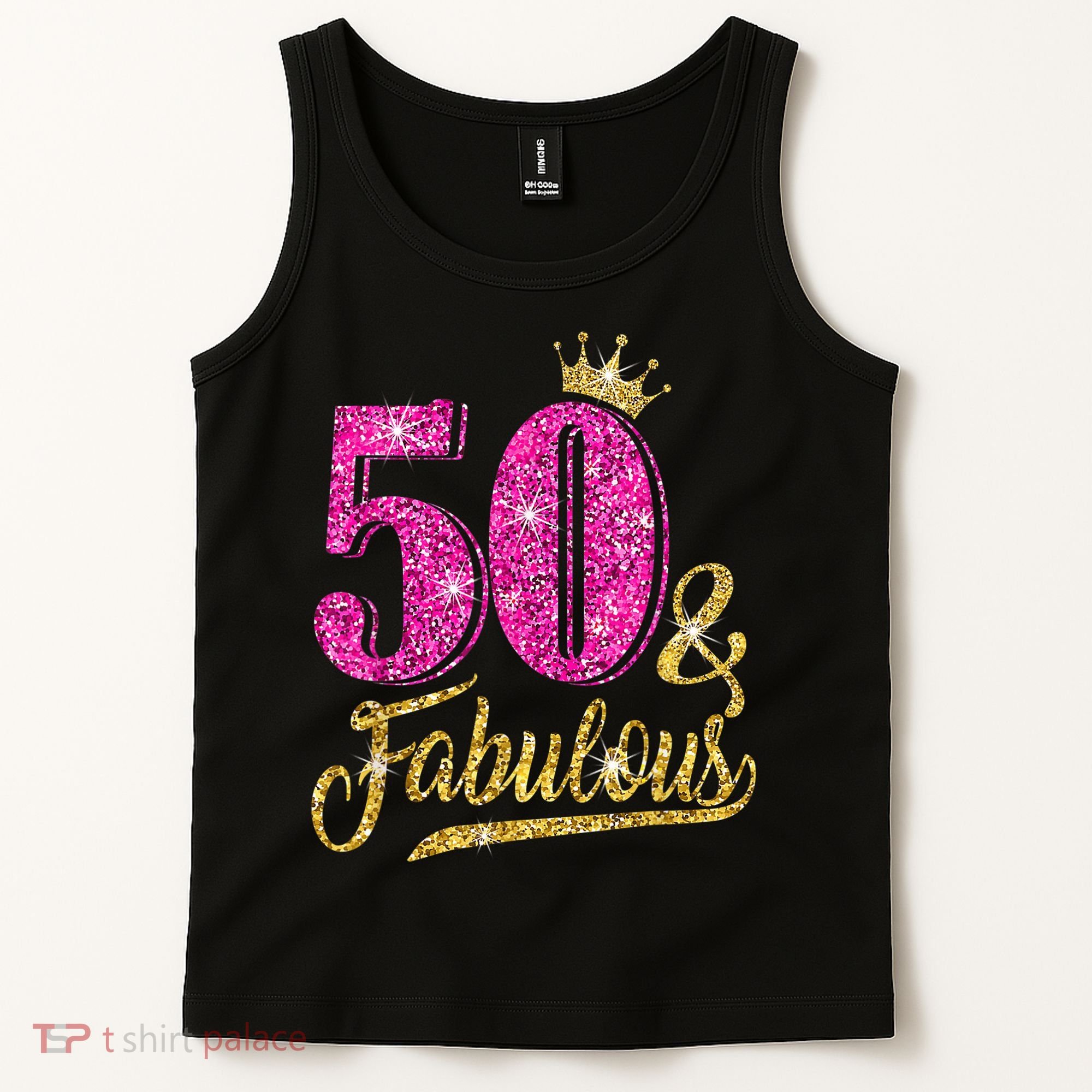 50 Years Old Gift 50 & Fabulous 50th Birthday Pink Crown Tank Top