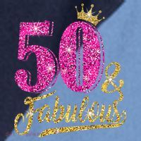 50 Years Old Gift 50 & Fabulous 50th Birthday Pink Crown Raglan Baseball Sleeve Shirt thumb 2