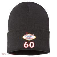60 Years Old In Vegas - 60th Birthday Sustainable Knit Beanie thumb 0