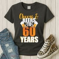 60th Birthday Cheers & Beers To 60 Years Women's T-Shirt thumb 3