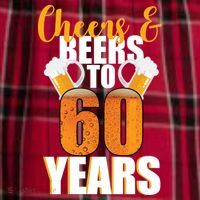 60th Birthday Cheers & Beers To 60 Years Women's Flannel Plaid Pajama Pants thumb 2