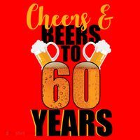 60th Birthday Cheers & Beers To 60 Years Santa Hat thumb 1