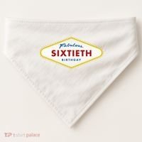 60th Birthday Las Vegas Fabulous Sixtieth USA-Made Doggie Bandana thumb 0