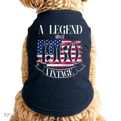60th Birthday Legend Since 1960 Vintage USA Flag Doggie Tank