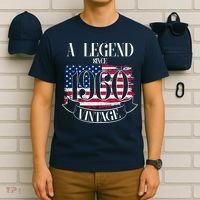 60th Birthday Legend Since 1960 Vintage USA Flag T-Shirt thumb 6