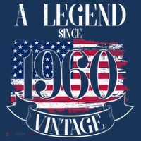 60th Birthday Legend Since 1960 Vintage USA Flag T-Shirt thumb 7