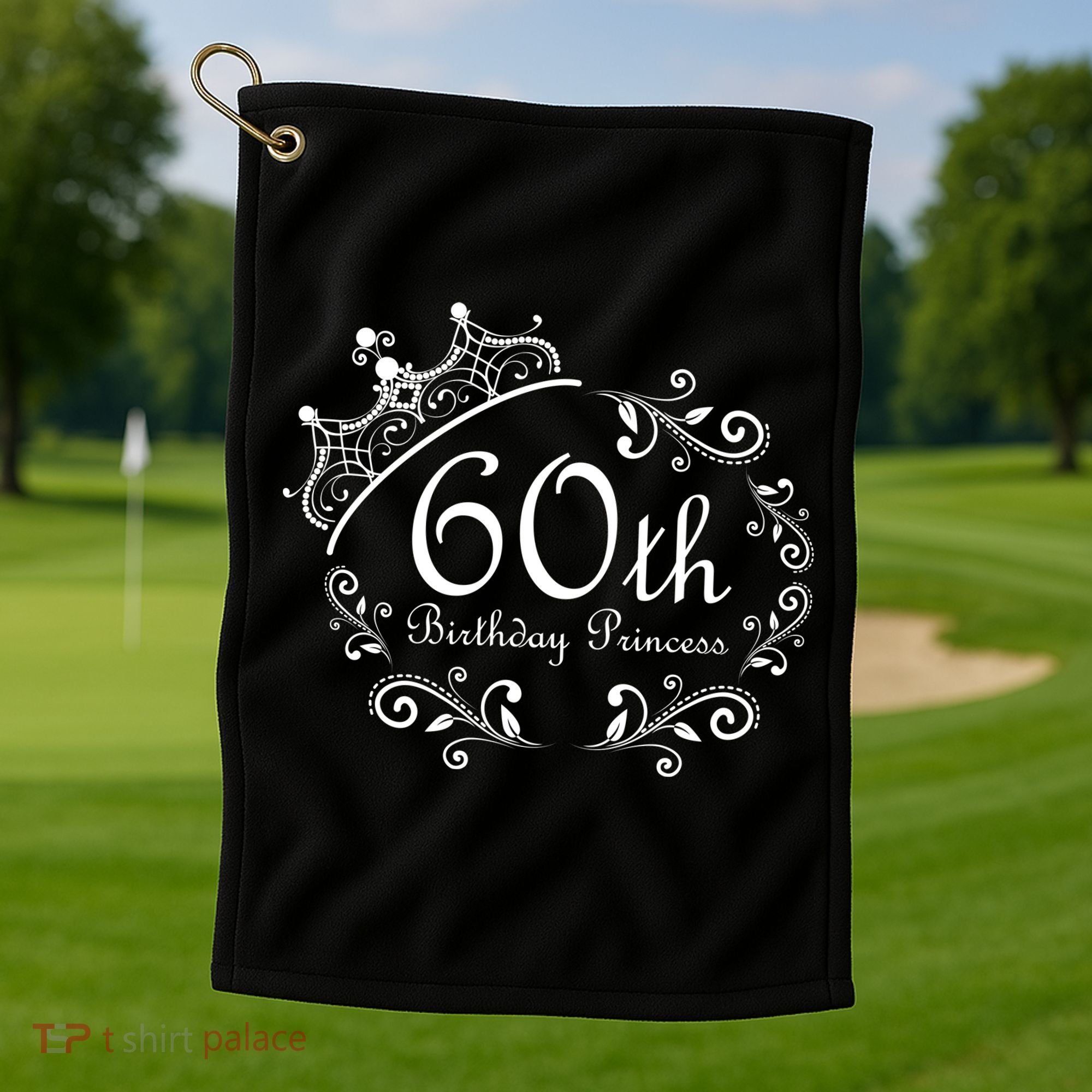 60th Birthday Princess Golf Towel