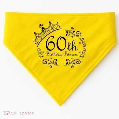 60th Birthday Princess USA-Made Doggie Bandana