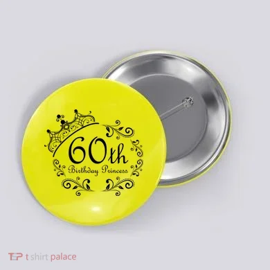60th Birthday Princess Button
