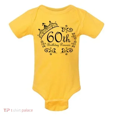 60th Birthday Princess Baby Bodysuit