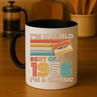 60th 1966 Birthday Retro I'm Not Old I'm A Classic Best Of Cassette Tape  Coffee Mug thumb 4
