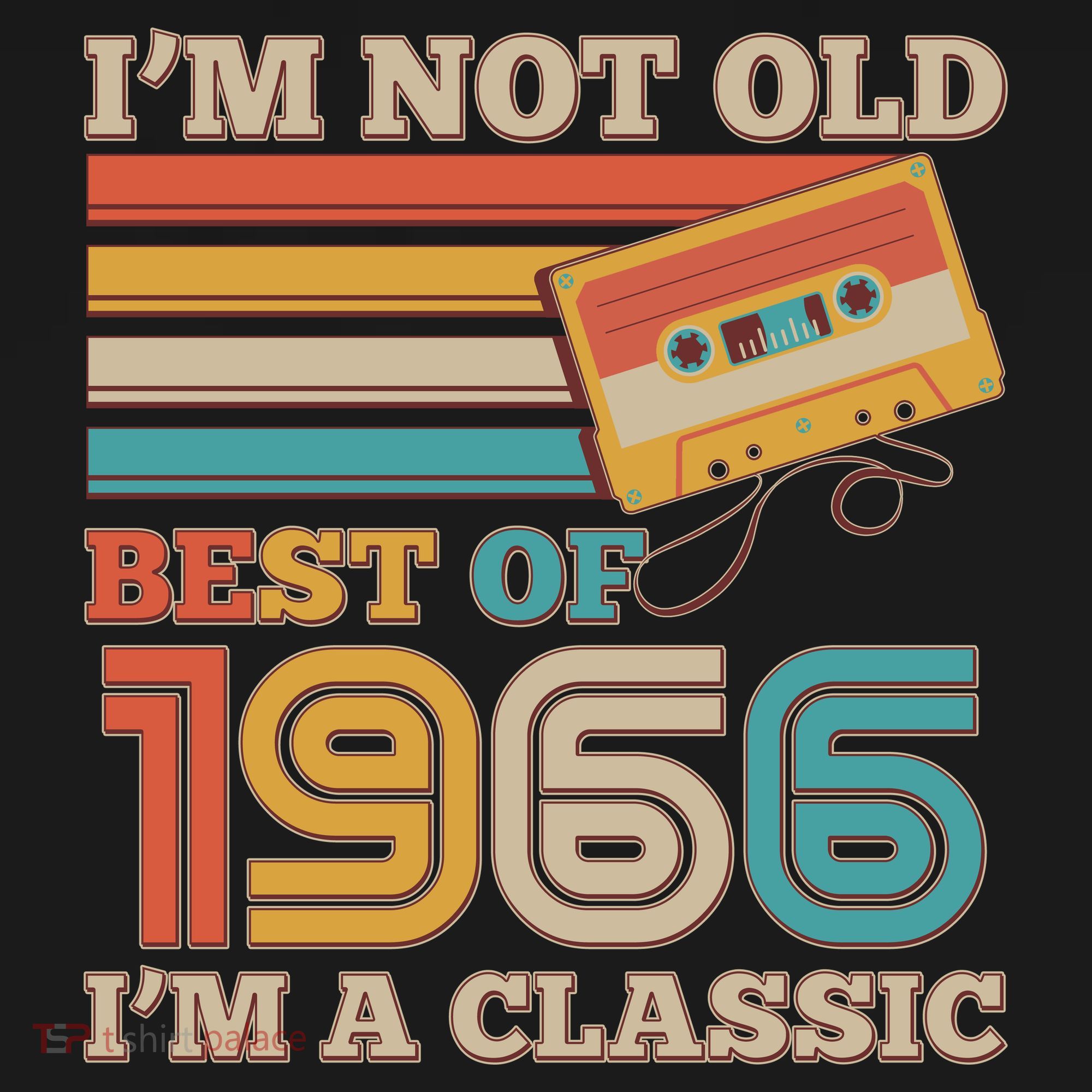 60th 1966 Birthday Retro I'm Not Old I'm A Classic Best Of Cassette Tape  Women's Hoodie
