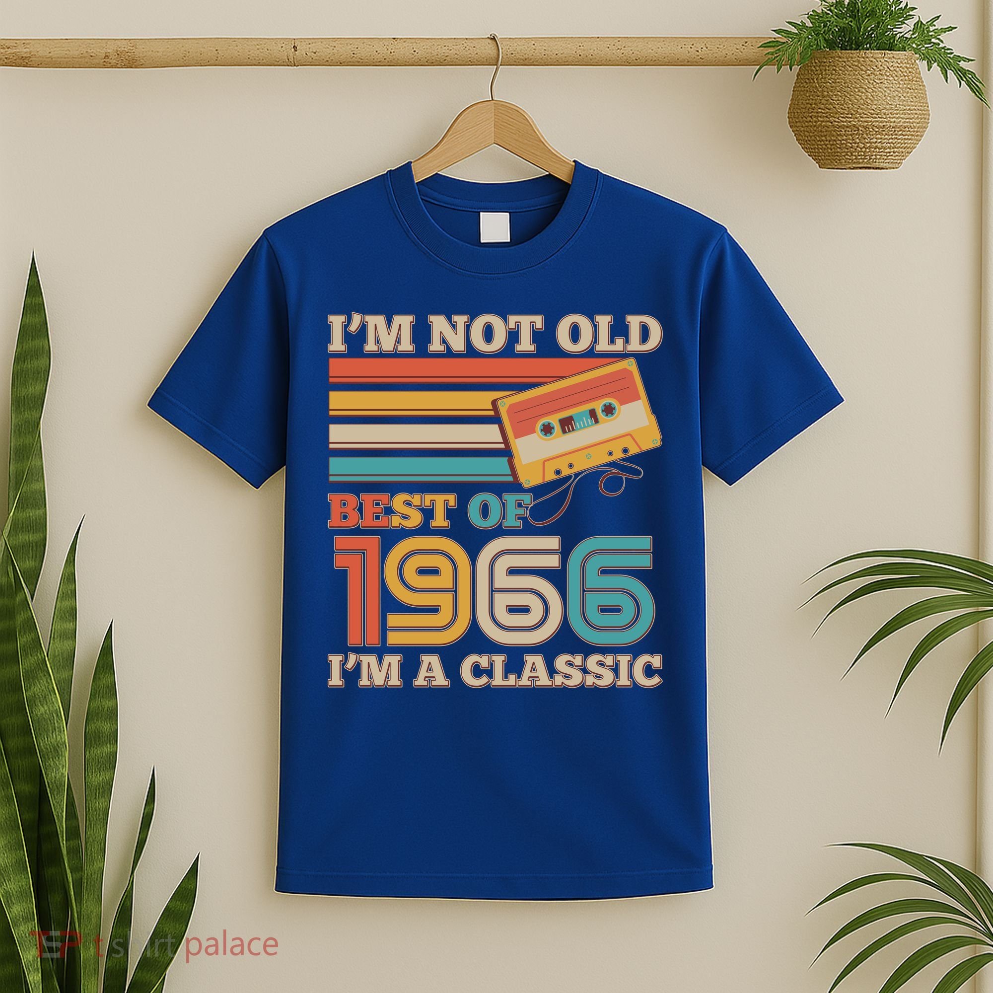 60th 1966 Birthday Retro I'm Not Old I'm A Classic Best Of Cassette Tape  T-Shirt