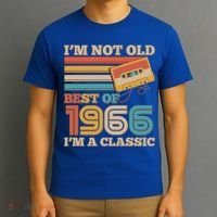 60th 1966 Birthday Retro I'm Not Old I'm A Classic Best Of Cassette Tape  T-Shirt thumb 3