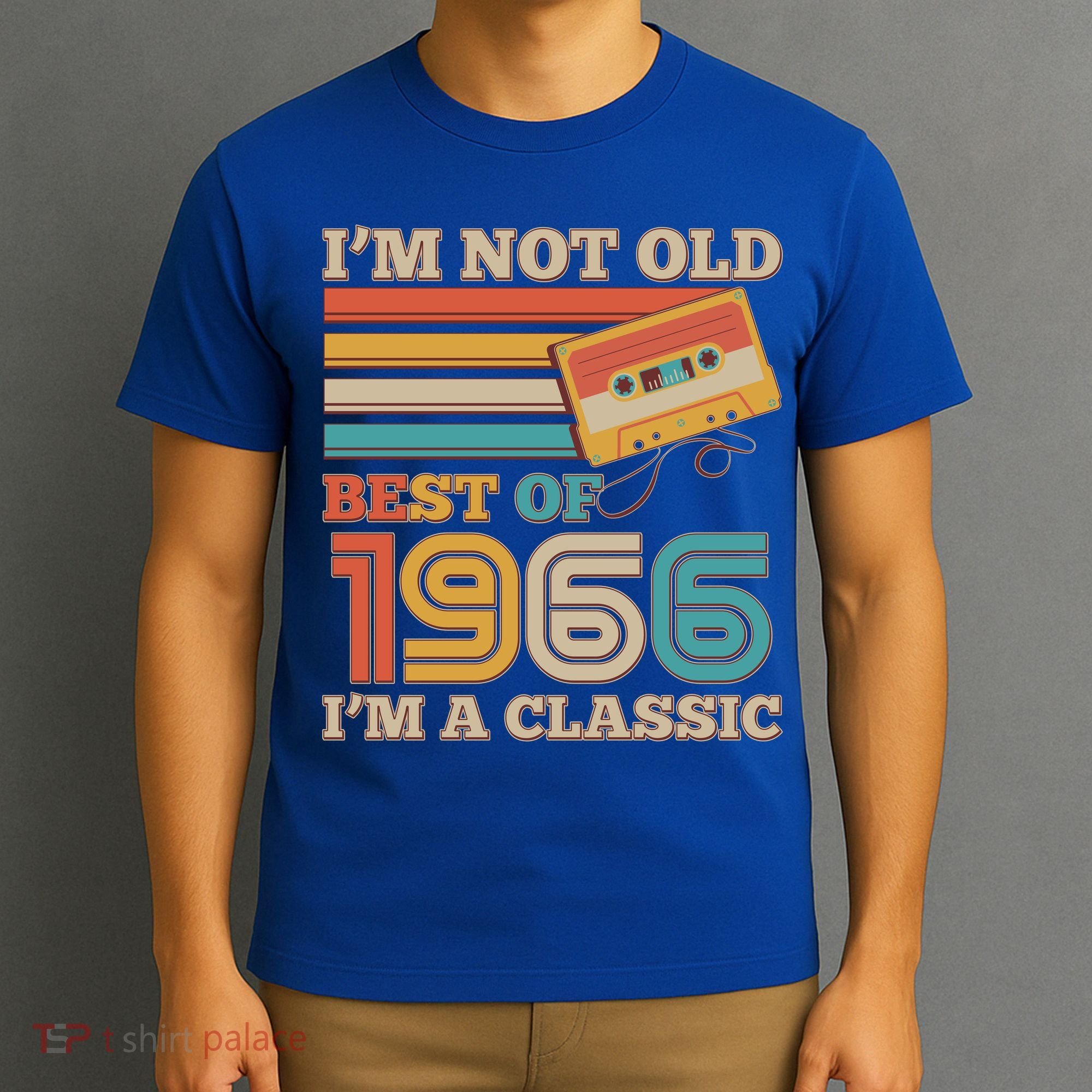 60th 1966 Birthday Retro I'm Not Old I'm A Classic Best Of Cassette Tape  T-Shirt