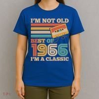60th 1966 Birthday Retro I'm Not Old I'm A Classic Best Of Cassette Tape  T-Shirt thumb 4