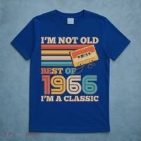 60th 1966 Birthday Retro I'm Not Old I'm A Classic Best Of Cassette Tape  T-Shirt thumb 5