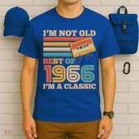 60th 1966 Birthday Retro I'm Not Old I'm A Classic Best Of Cassette Tape  T-Shirt thumb 6